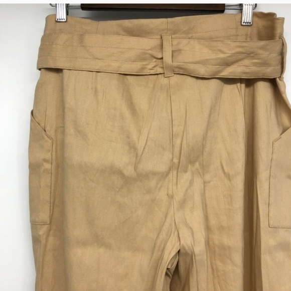 NWT Calvin Klein Tan Paperbag Trousers size 14 - Picture 5 of 6